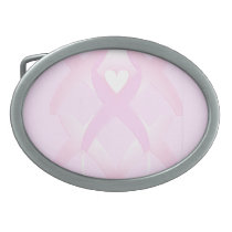 I Support,Breast Cancer Awareness_ Oval Belt Buckle