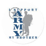 I Support Brother 2 - ARMY Classic Round Sticker