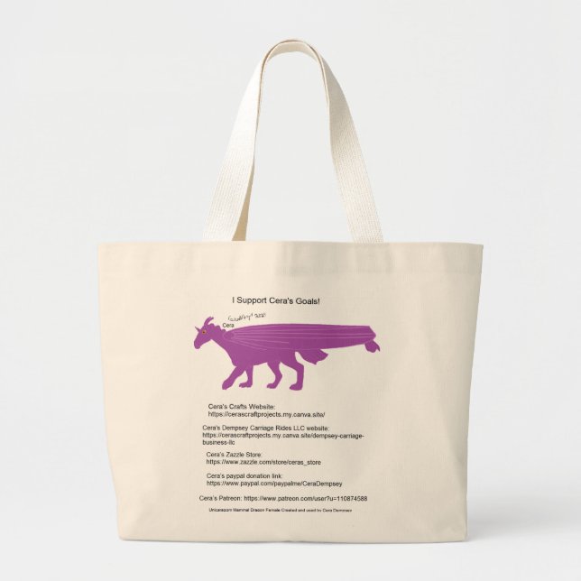 I Support Cera's Goal Tote Bag (Front)