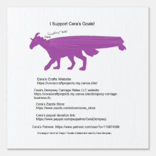 I Support Cera's Goal Yard Sign