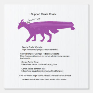 I Support Cera's Goal Yard Sign