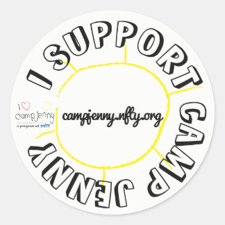 I Support CJ Circle White Classic Round Sticker