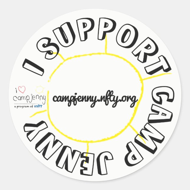 I Support CJ Circle White Classic Round Sticker (Front)