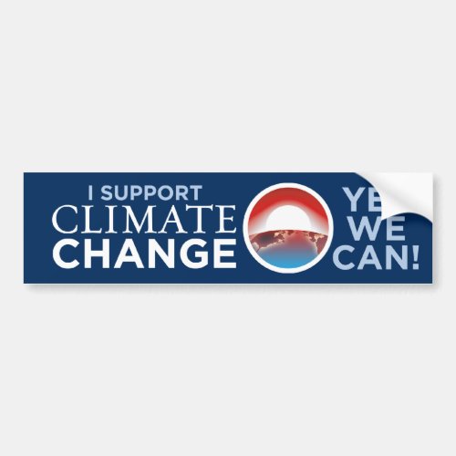 I Support Climate Change_Obama_like Bumper Sticker