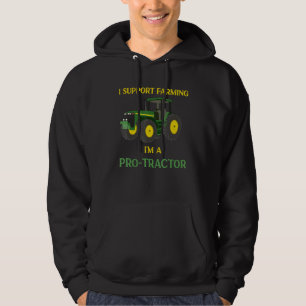 I Support Farming I'm a Protractor Funny Tractor Hoodie