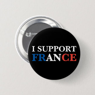 I Support France Blue White Red Tricolor Custom Button
