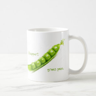 I support green peas fuuny coffee mug
