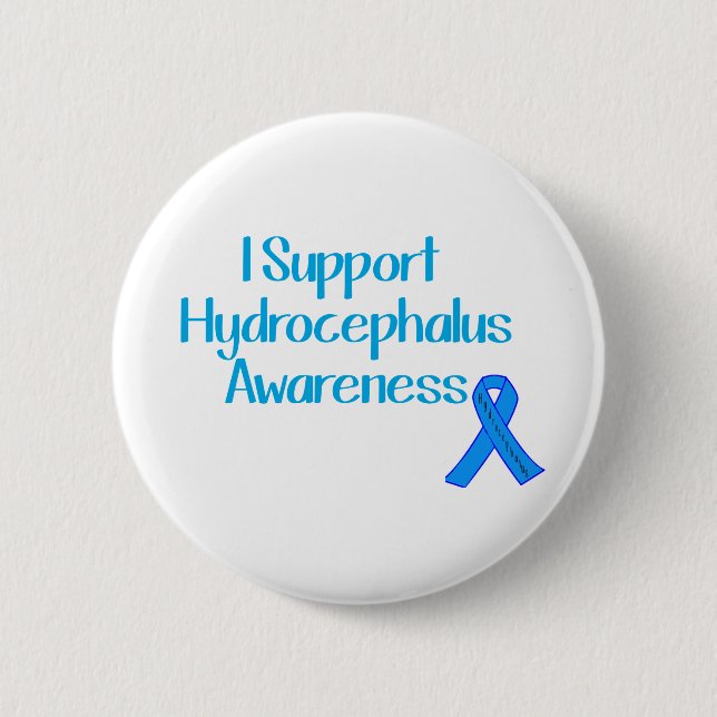 I Support Hydrocephalus Awareness Button (Front)