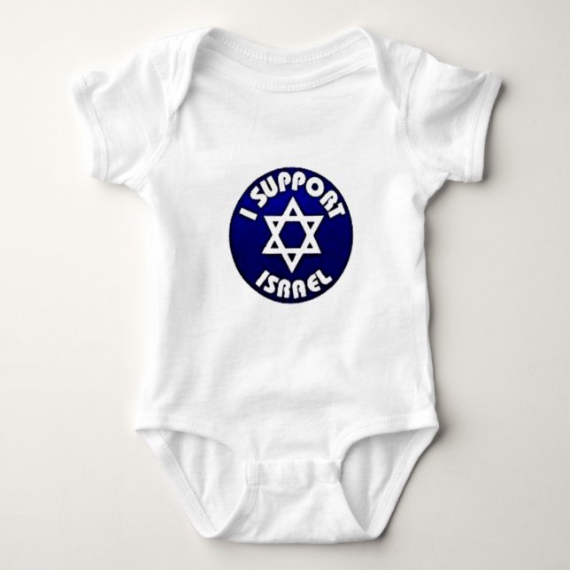 I Support Israel - Star of David מגן דוד Baby Bodysuit (Front)