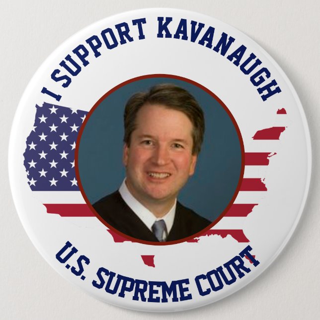 I Support Judge Kavanaugh American USA  Flag Button (Front)