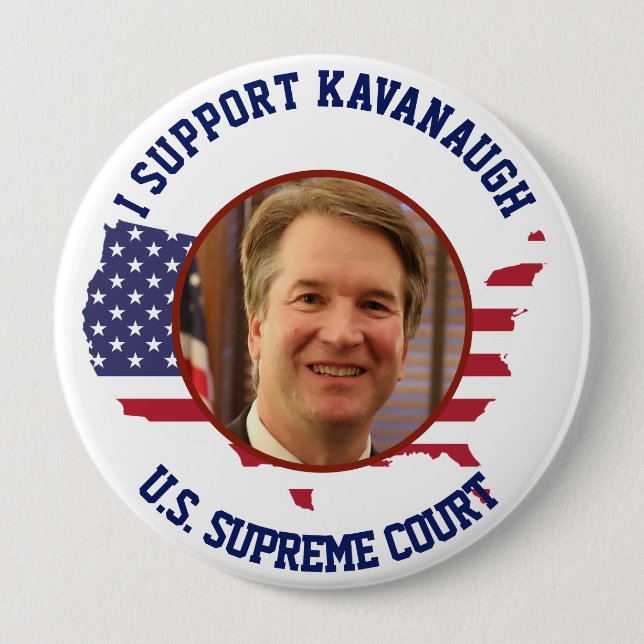 I Support Judge Kavanaugh American USA  Flag Button (Front)