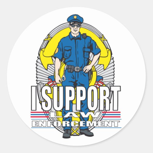 I Support Law Enforcement Classic Round Sticker