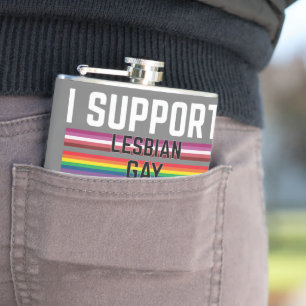I Support Lesbian Gay Bisexual Trans Asexual Panse Flask