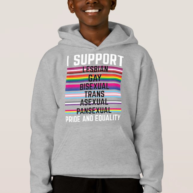 I Support Lesbian Gay Bisexual Trans Asexual Panse Hoodie (Front)