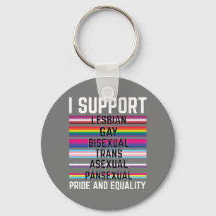 I Support Lesbian Gay Bisexual Trans Asexual Panse Keychain
