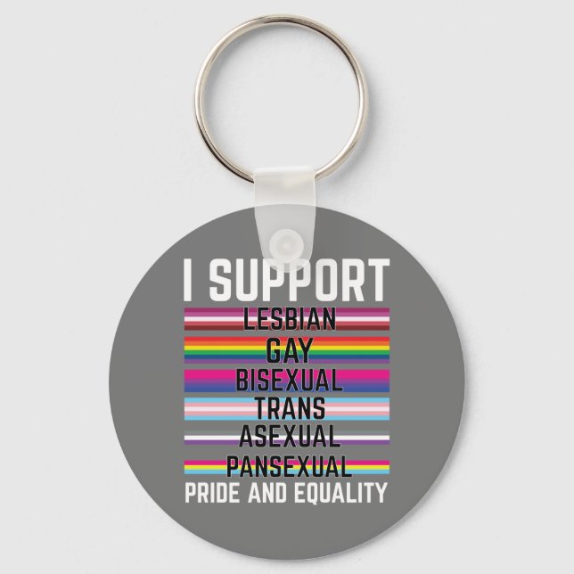 I Support Lesbian Gay Bisexual Trans Asexual Panse Keychain (Front)