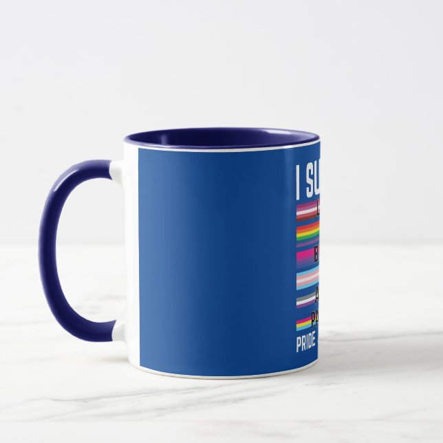 I Support Lesbian Gay Bisexual Trans Asexual Panse Mug (Left)