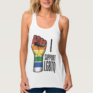 I Support LGBTQ Vintage Pride Fist Shirt Design_1