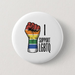 I Support LGBTQ Vintage Pride Fist Shirt Design_1 Button