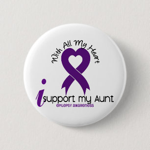 I Support My Aunt Epilepsy Pinback Button