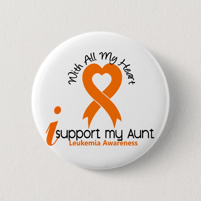I Support My Aunt Leukemia Pinback Button (Front)