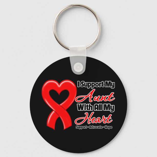 I Support My Aunt With All My Heart Keychain (Front)