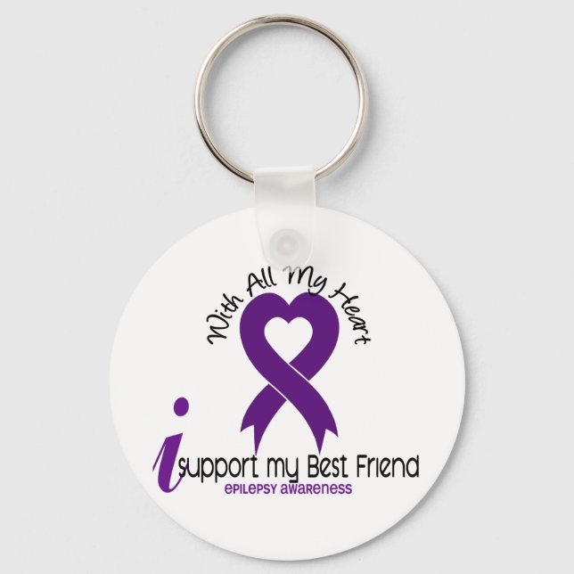 I Support My Best Friend Epilepsy Keychain (Front)