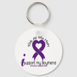 I Support My Boyfriend Epilepsy Keychain