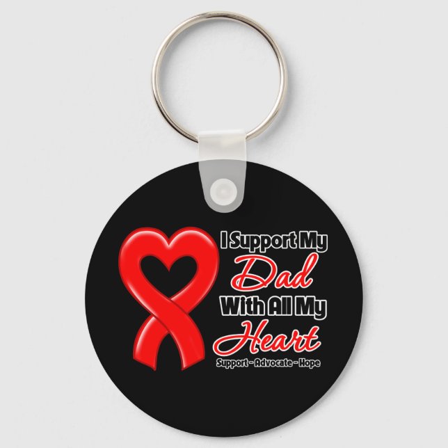 I Support My Dad With All My Heart Keychain (Front)