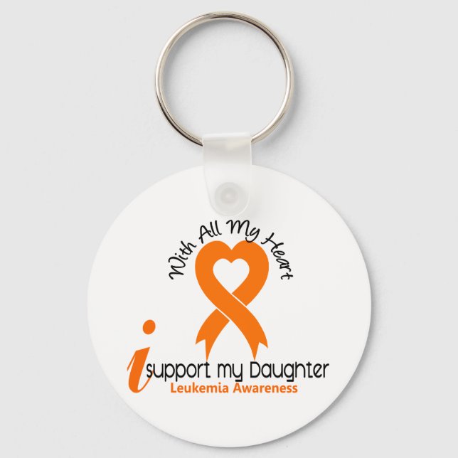I Support My Daughter Leukemia Keychain (Front)