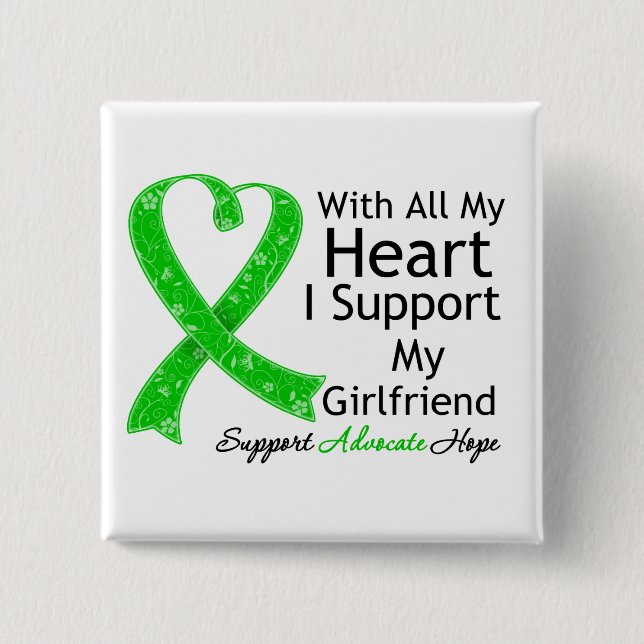 I Support My Girlfriend With All My Heart Button (Front)