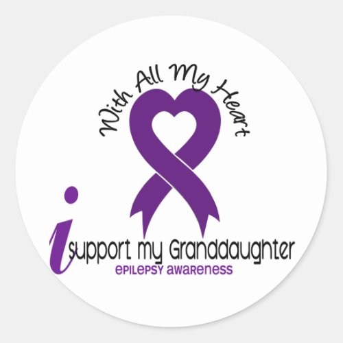 I Support My Granddaughter Epilepsy Classic Round Sticker