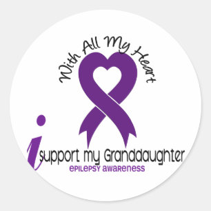 I Support My Granddaughter Epilepsy Classic Round Sticker