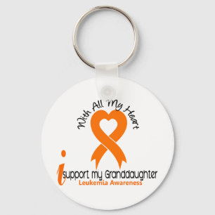 I Support My Granddaughter Leukemia Keychain