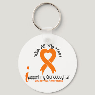 I Support My Granddaughter Leukemia Keychain