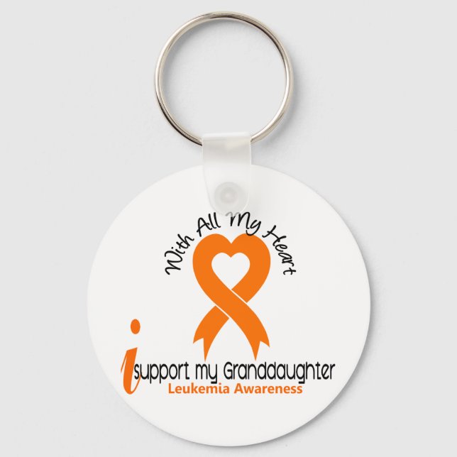 I Support My Granddaughter Leukemia Keychain (Front)