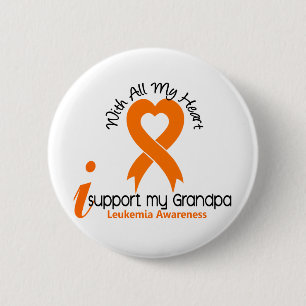 I Support My Grandpa Leukemia Pinback Button