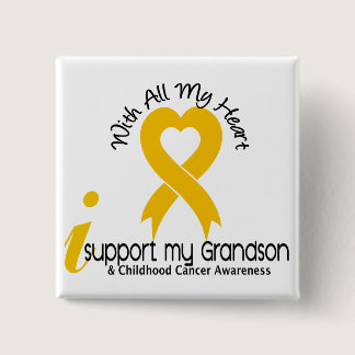 I Support My Grandson Childhood Cancer Pinback Button