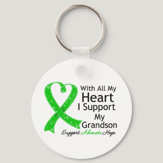I Support My Grandson With All My Heart Keychain