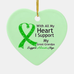 I Support My Great-Grandpa With All My Heart Ceramic Ornament