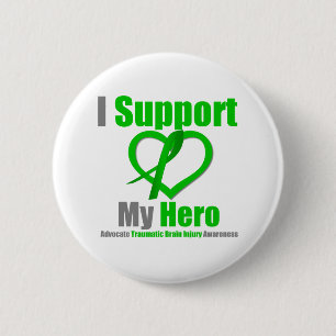 I Support My Hero Traumatic Brain Injury Pinback Button