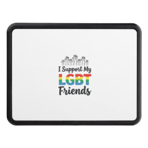 I Support My LGBT Friends Rainbow Pride Vector Des Hitch Cover