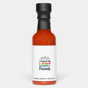 I Support My LGBT Friends Rainbow Pride Vector Des Hot Sauces