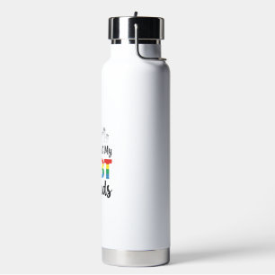 I Support My LGBT Friends Rainbow Pride Vector Des Water Bottle