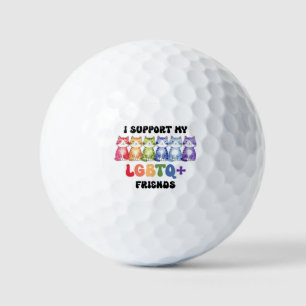 I Support My LGBTQ Friends – Rainbow Cat Pride Golf Balls