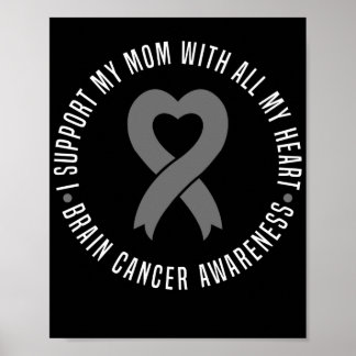 I Support My Mom With All My Heart Brain Tumor Poster