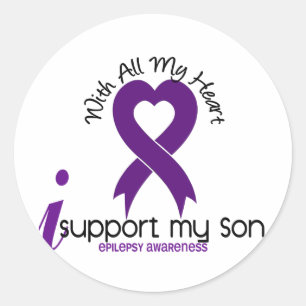 I Support My Son Epilepsy Classic Round Sticker