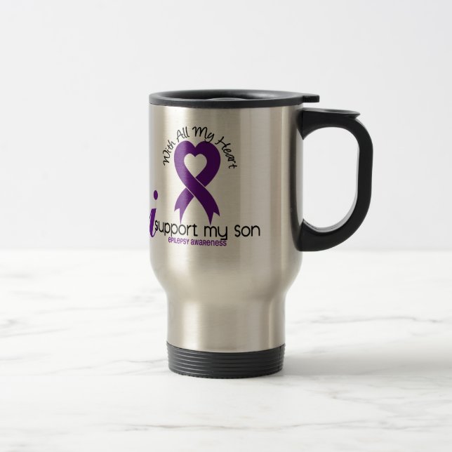 I Support My Son Epilepsy Travel Mug (Right)