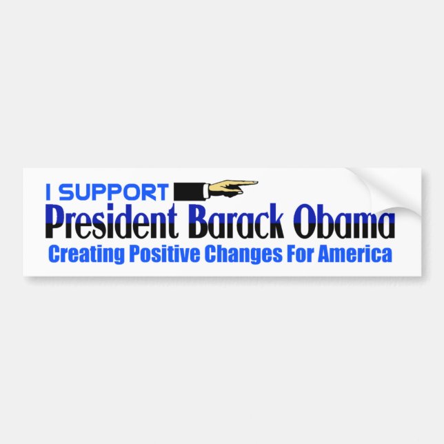 I Support  Obama Bumper Sticker (Front)
