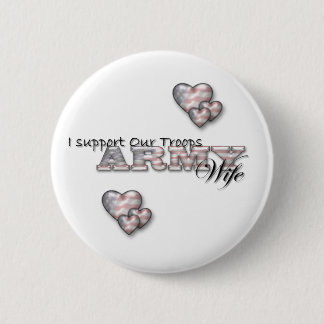I Support Our Troops/Army Wife-pin Pinback Button